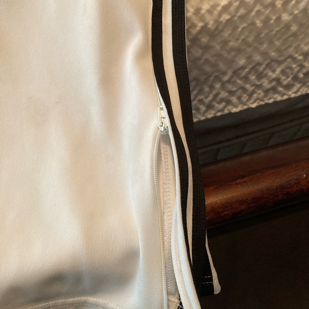 adidas White Joggers with Black Side Stripes - Kids - Picture 4 of 4